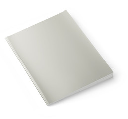 Blank Magazine isolated on White Background. Clipping path. 3D illustration 