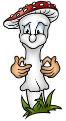 Fly Agaric - colored mushroom illustration