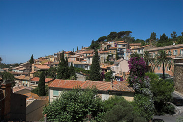Bormes les Mimosas village, french riviera, france,