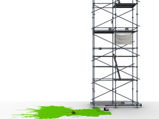 échafaudage peinture vert