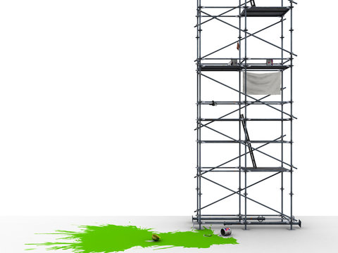 &eacute;chafaudage peinture vert