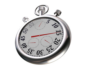 chrome sport Stopwatch on white with patch