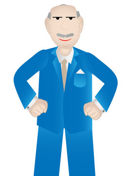 Older business man with positive attitude - vector