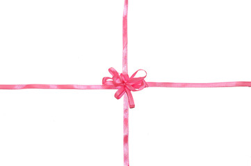 Pink ribbon with bow for present