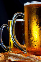 Beer mug on the table