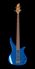 Vector illustration of blue bass guitar