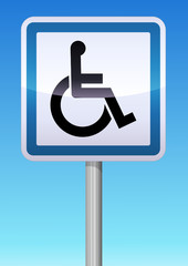 Panneau de signalisation accessibilité handicapé