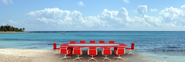 Meeting room in a tropical beach
