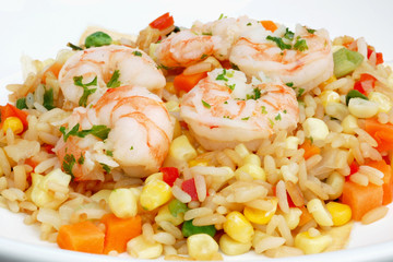 Shrimp and rice dish