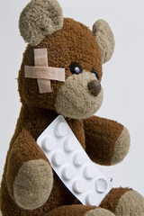 A sick teddy bear