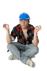 worker during the meditation