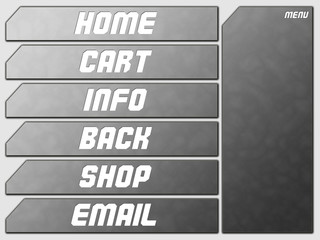 Grey Futuristic Website Navigation Stone Buttons