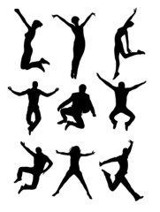 happy news for business people vector silhouette