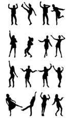 dancing vector silhouettes