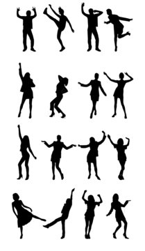dancing vector silhouettes