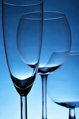 Still-life with empty glasses