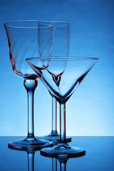 Still-life with empty glasses