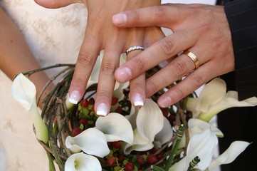 bouquet et mains