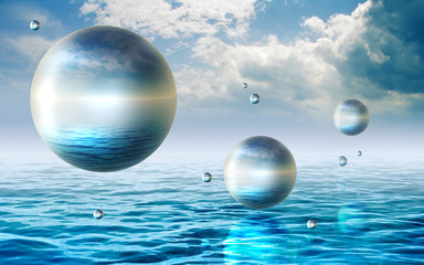 Floating spheres