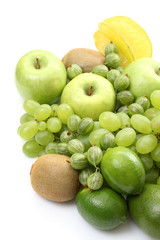 Naklejka na ściany i meble various green fruits