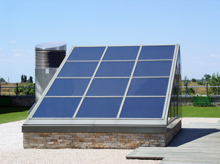 element of modern building on a bright sun light