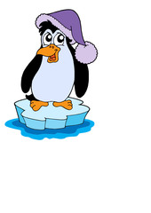 Penguin on iceberg vector illustration