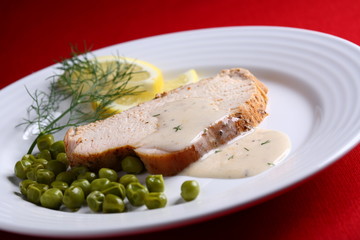 Grilled turkey fillet with vegetables