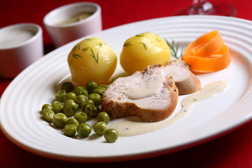 Roasted turkey fillet with vegetables