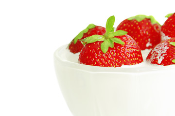 Strawberries and yogurt