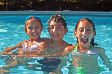 Kids playing in the pool