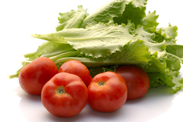 tomato and lettuce