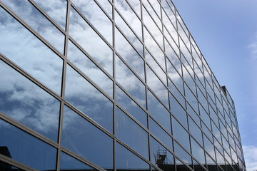 reflections in office block