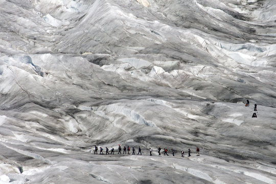 Seilschaft auf Gletscher