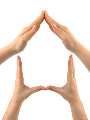 House made of man and woman hands