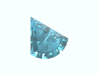 Blue topaz. Trillon form.