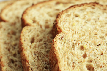 Close up of a slice of bread
