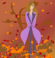 Autumn Fashion Vector Girl Illustration