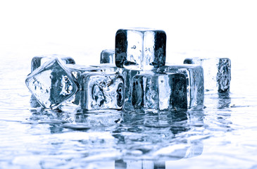 Blue ice cubes