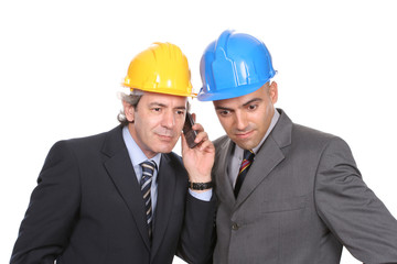 Two Engineers or Architects, on the phone