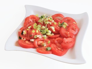 tomato salad with cut onions