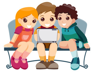 Children using Laptop