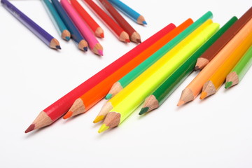 Color pencils  on white background