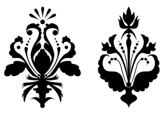 illustration of stylized flowers in black color