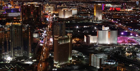 Rolgordijnen Las Vegas bij nachtpanorama © Alexander