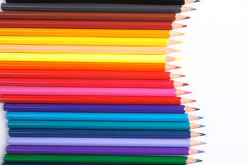 Color pencils  on white background