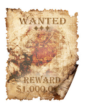 A vintage wanted sign