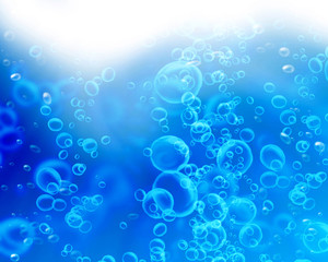 Air bubbles rising to the surface