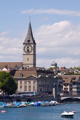 Fototapeta na wymiar Kościół Świętego Piotra w Zurychu