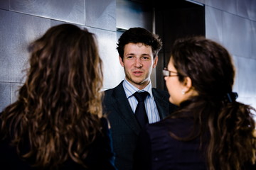 Business people talking