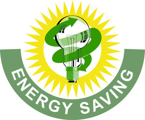 Light bulb energy saving symbol